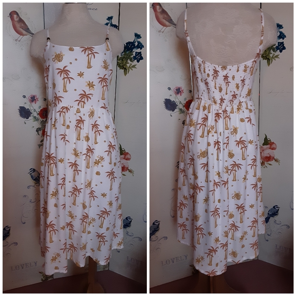 "Japna" Palmtree Midi Dress